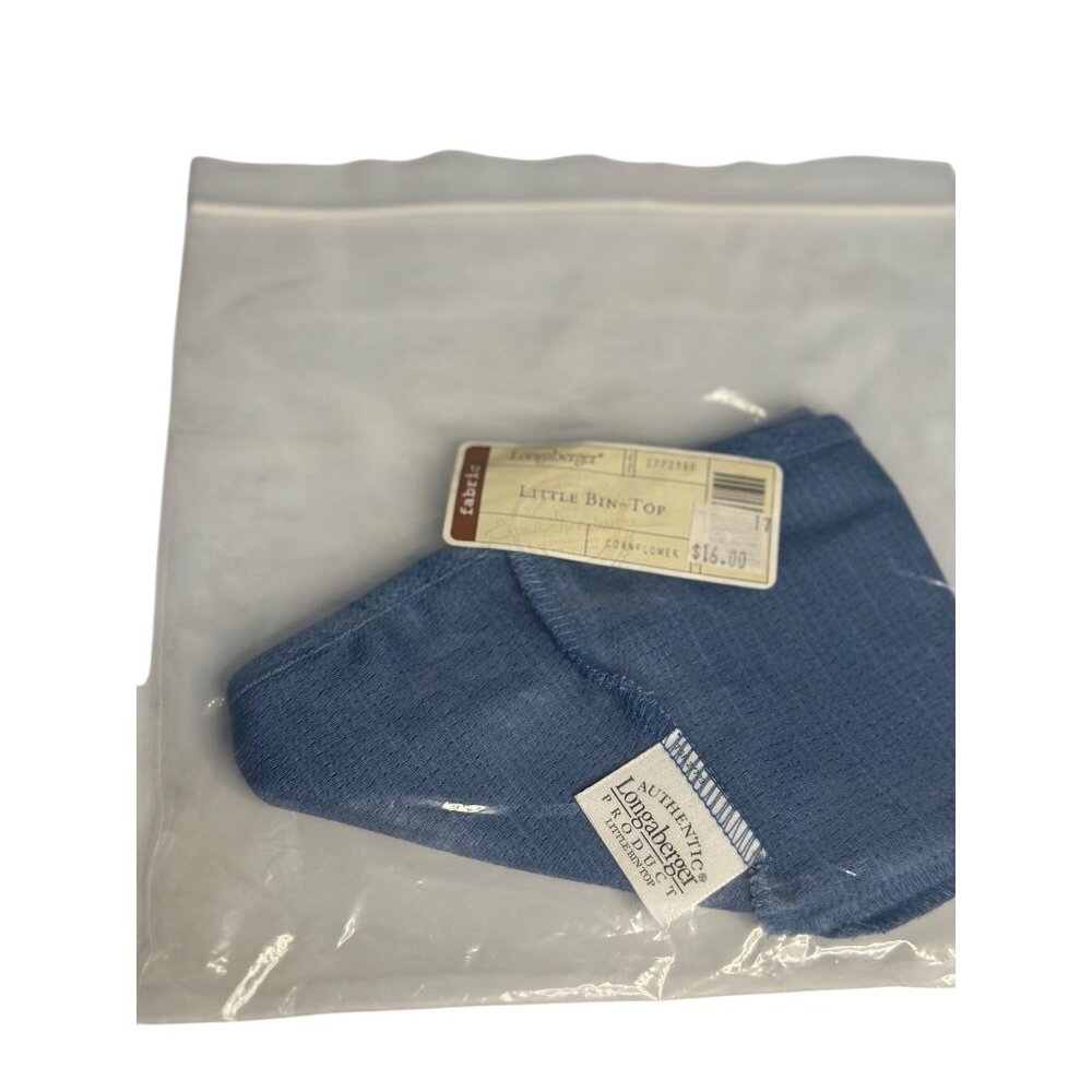 VTG Longaberger Little Bin-Top Basket‎ Liner Cornflower Blue Fabric NIP #2772388